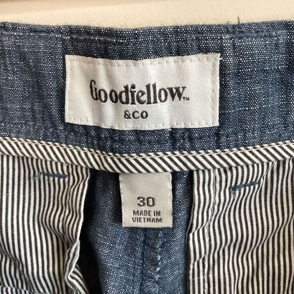 Good fellow & Co Men’s Chambray Linden Flat Front Shorts Size 30 - Picture 5 of 7